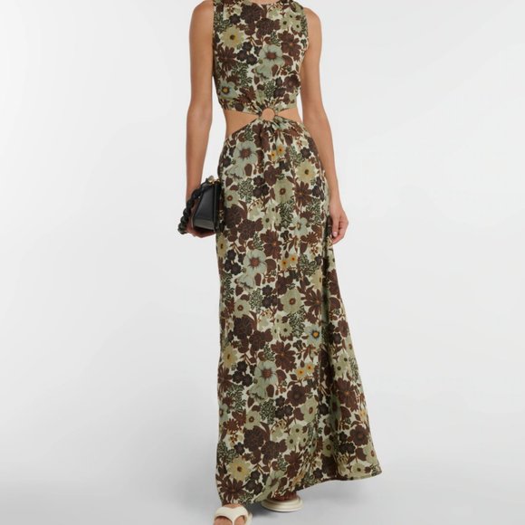 SIR the label Floral Cutout Dress - Black and Green - Picture 2 of 6